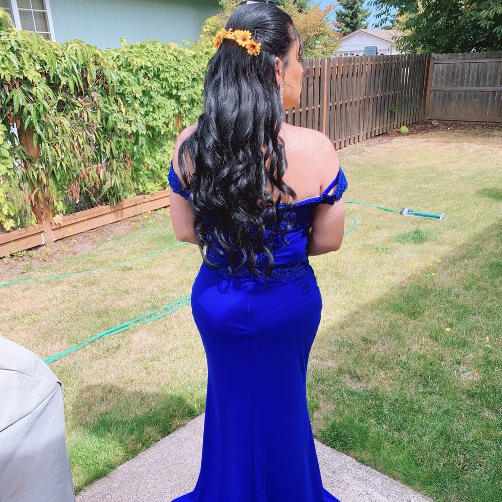 Royal blue bridesmaid wedding dress